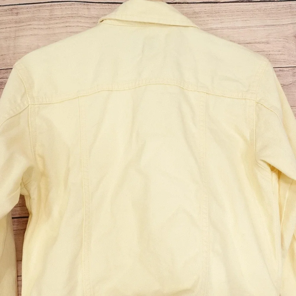 Old Navy Denim Jacket Kids? Womens? L 10/12 Yellow Cotton Button READ***